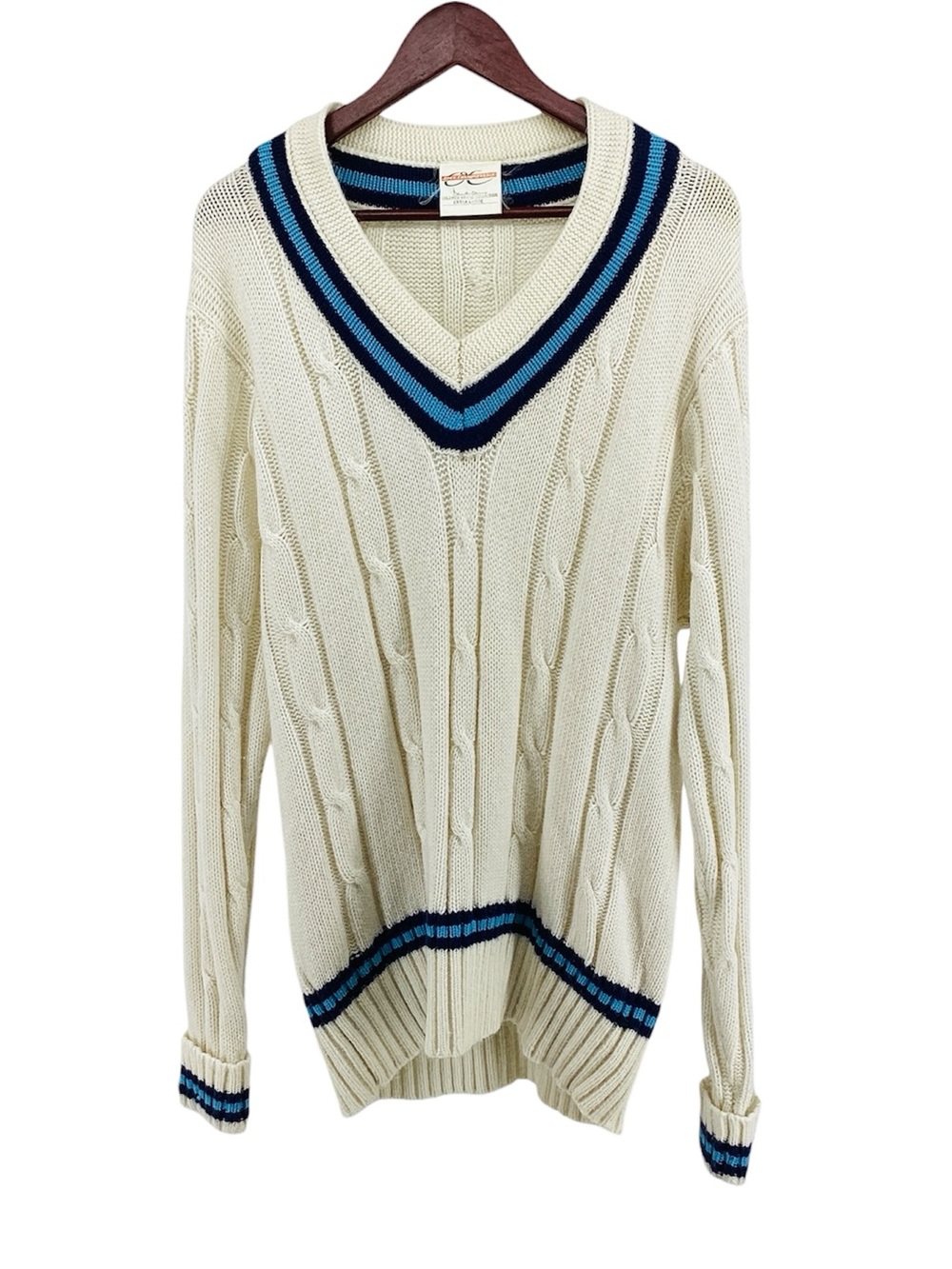 🍄 Open Championship Cable-Knit V-Neck Sweater, Size XL